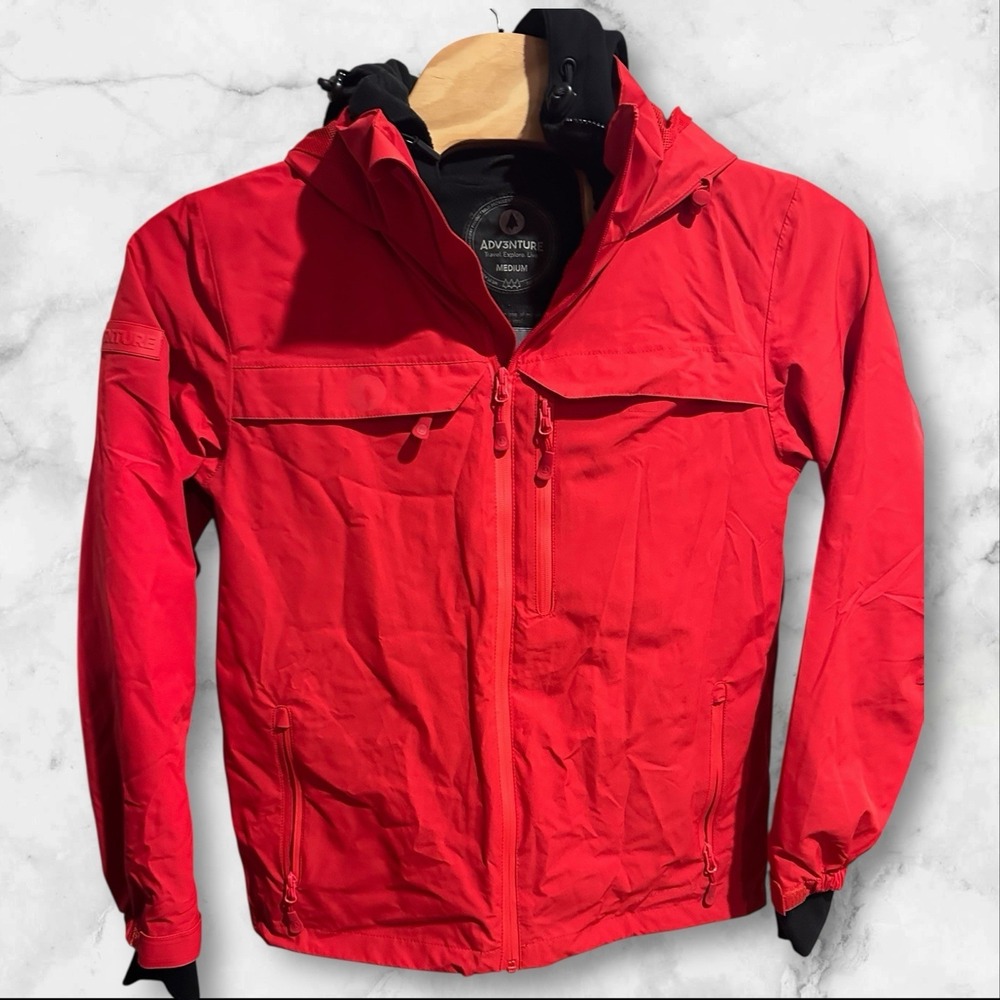 Adv3nture Pleepleus Waterproof‎ Travel Jacket, With Hoodie. 2 In 1 Size Medium